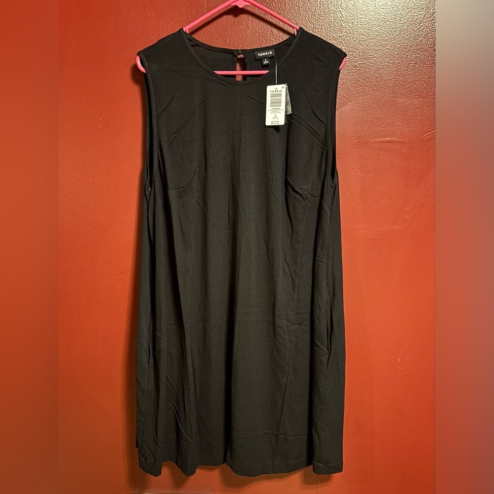 Torrid Rayon Slub Crew Neck Shift Dress Women’s 1X NWT Chic Classic Minimalist